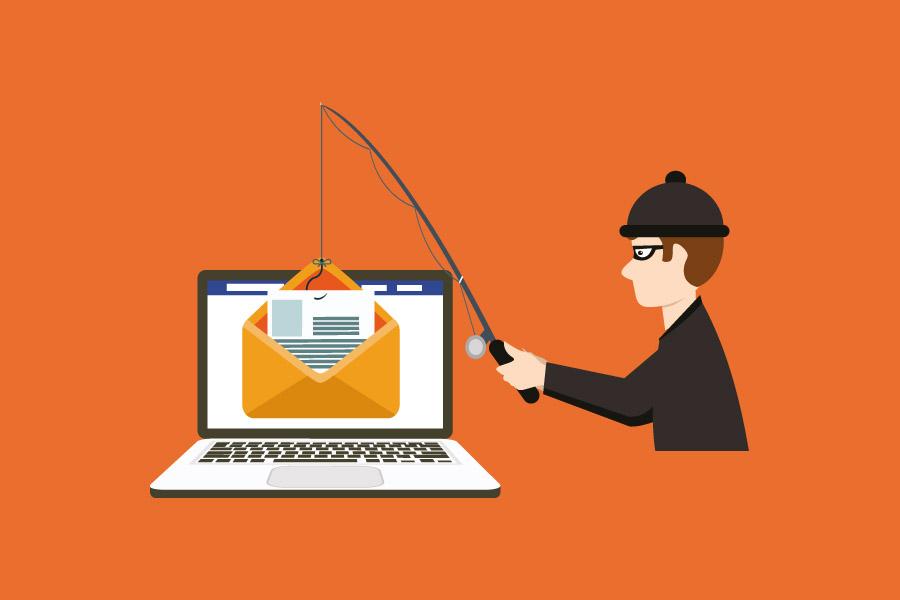 Phosphorea: personne péchant un mail dans un ordinateur portable
